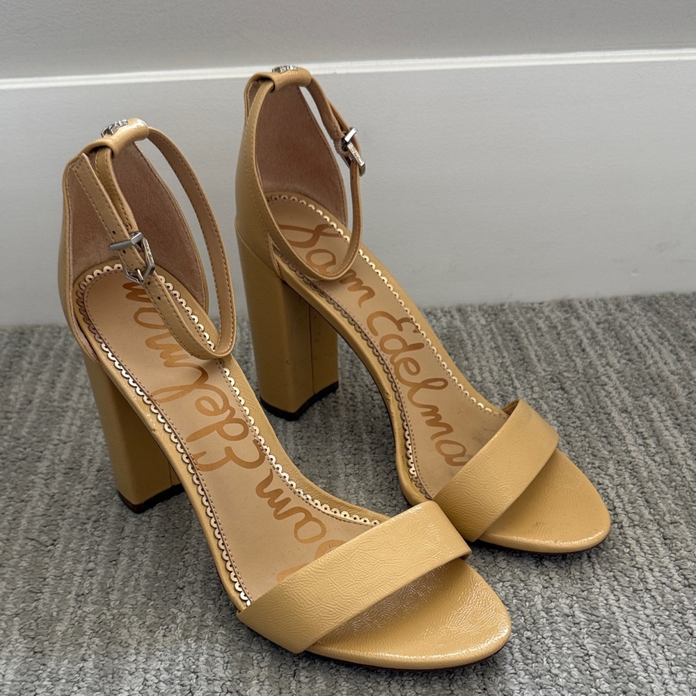 Sam Edelman Beige Block Heel Sandals